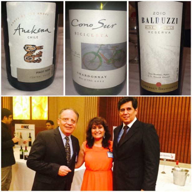 With the Chilean Ambassador HE Andres Barbe Gonzalez & Mr Nestor Riveros , Director ProChile 