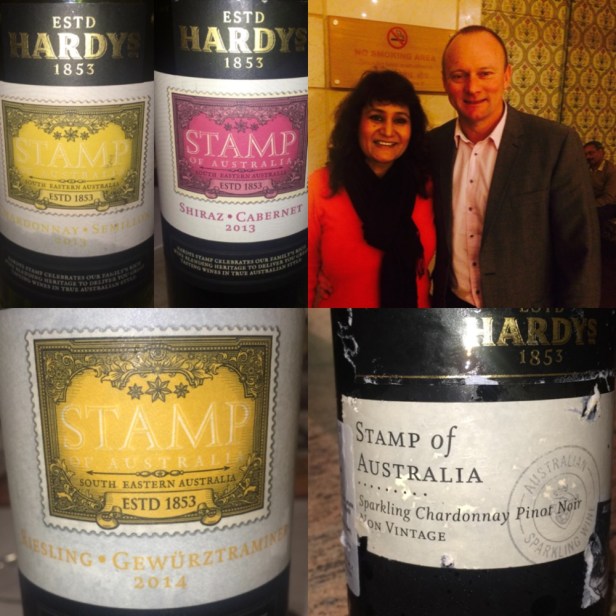 With Nick Pringle, Commercial Director of Accolade Wines, parent company to Hardys Wines of Australia : Hardys Stamp of Australia range available in India