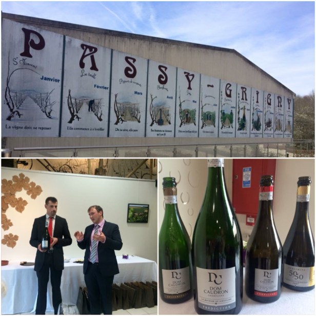 Enotourism Manager Victor Canchon & Export Manager Bastien Jacques explaining the different cuvees made by Dom Caudron featuring Pinot Meunier 