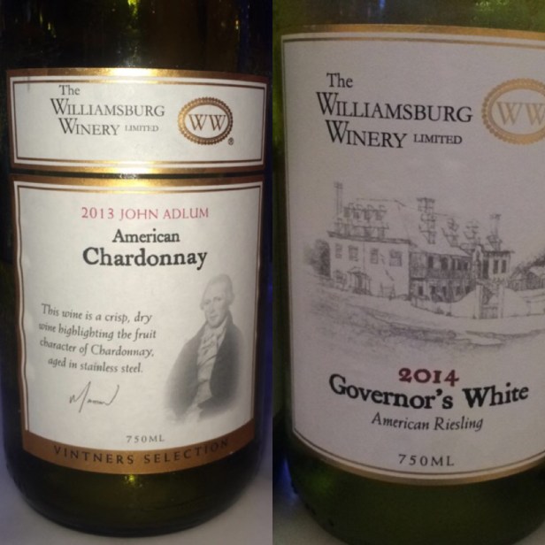 Wines from Williamsburg Winery Virginia USA