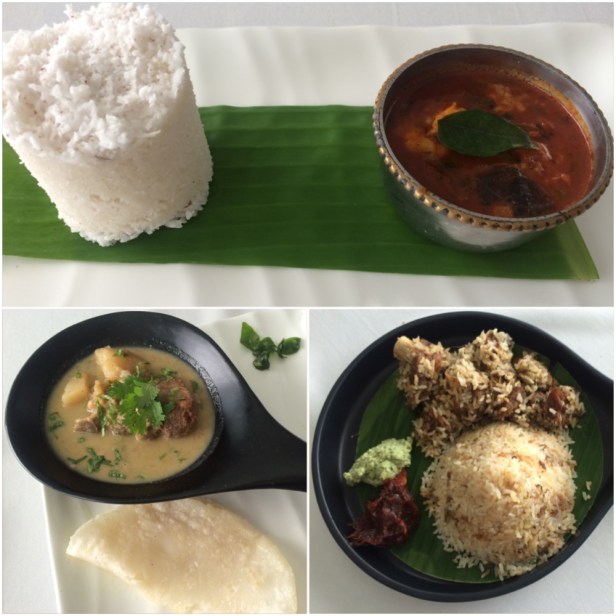 Chemeen Mulaku Curry (Prawn Curry with Puttu) Mutton Ishtu with Pathiri, Thalassery Mutton Dum Biryani 