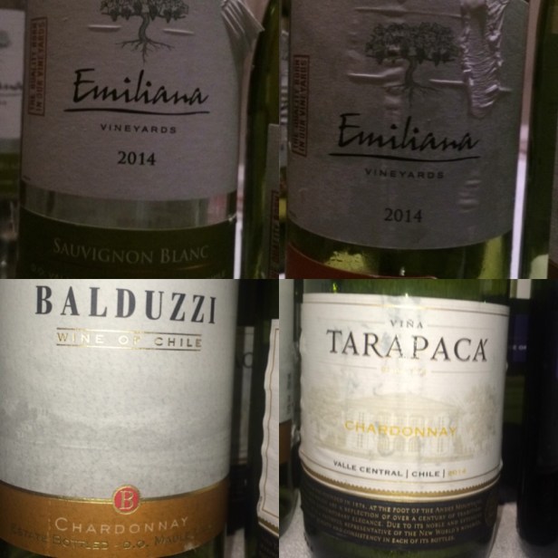 Chilean White Wines served at the Masterclass 