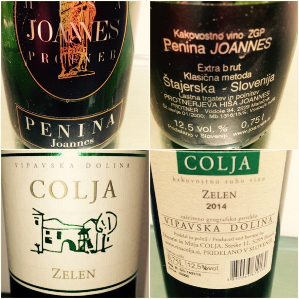 Joannes Protner Penina (Sparkling) & Colja Zelen (Dry White Wine) from Slovenia 