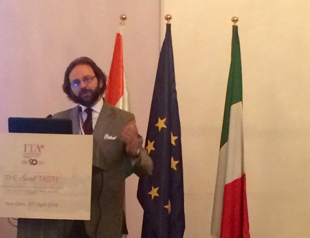 Francesco Pensabene, Italian Trade Commissioner & Director of the Trade Promotion Office of the Italian Embassy speaking at The Sweet Taste 