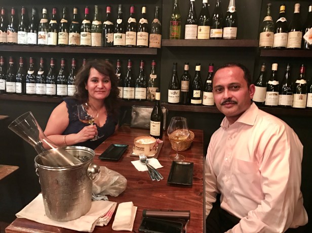 With Gordon Rodrigues at Le Quinze Vins in Wan Chai Hong Kong enjoying a cult Chenin Blanc from Loire Valley 