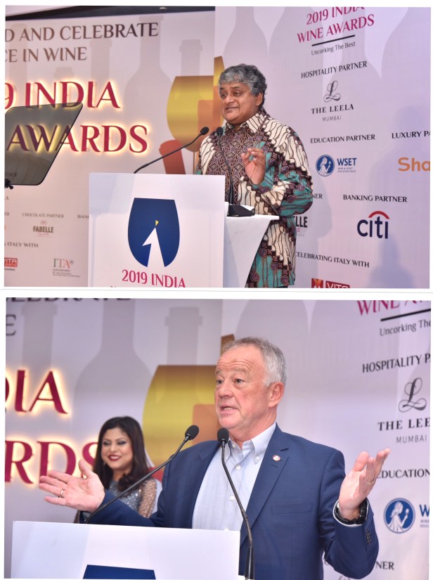 Ravi Viswanathan, Chairman Grover Zampa Vineyards and Ian Harris MBE, CEO WSET at IWA 2019